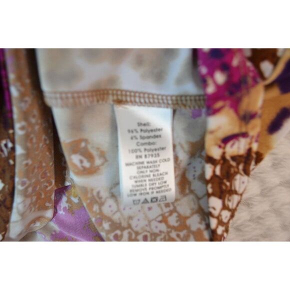 Simonton Says Women's Medium Pink Animal Print Ruffled Short Sleeve Blouse - Picture 5 of 12